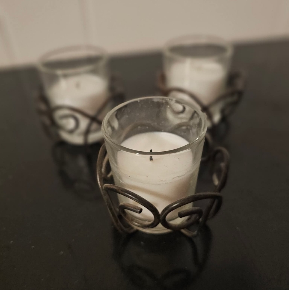 Set Of 3 Southern Living At Home Elegant White Votive Candle Holders